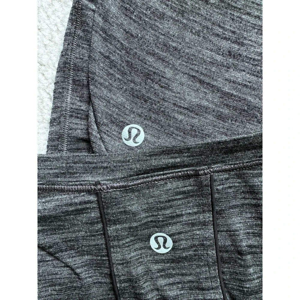 2PC- Lululemon 10 Long Distance Short Sleeve +Low Key Tank SilverHeathered Black